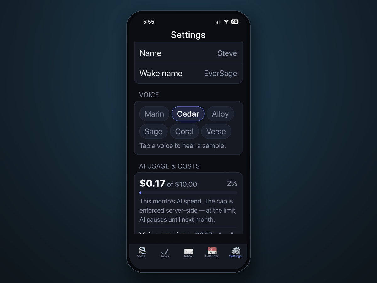 EverSage screen 3
